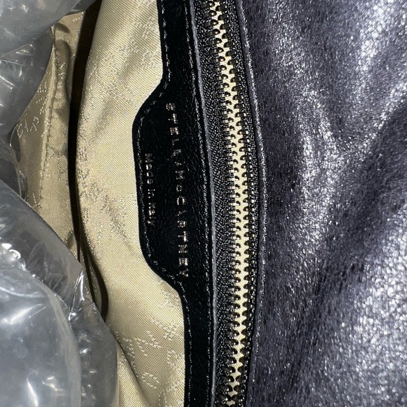 STELLA MCCARTNEY Falabella Shoulder Bag Black Shaggy Deer Quilted - Picture 6 of 6